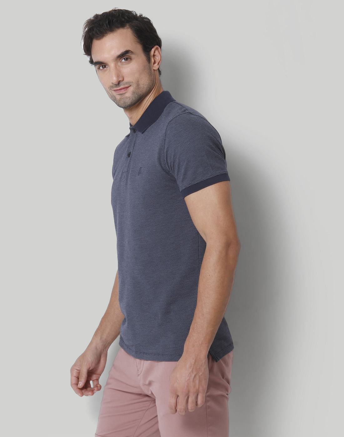 Blue Polo Neck T-Shirt