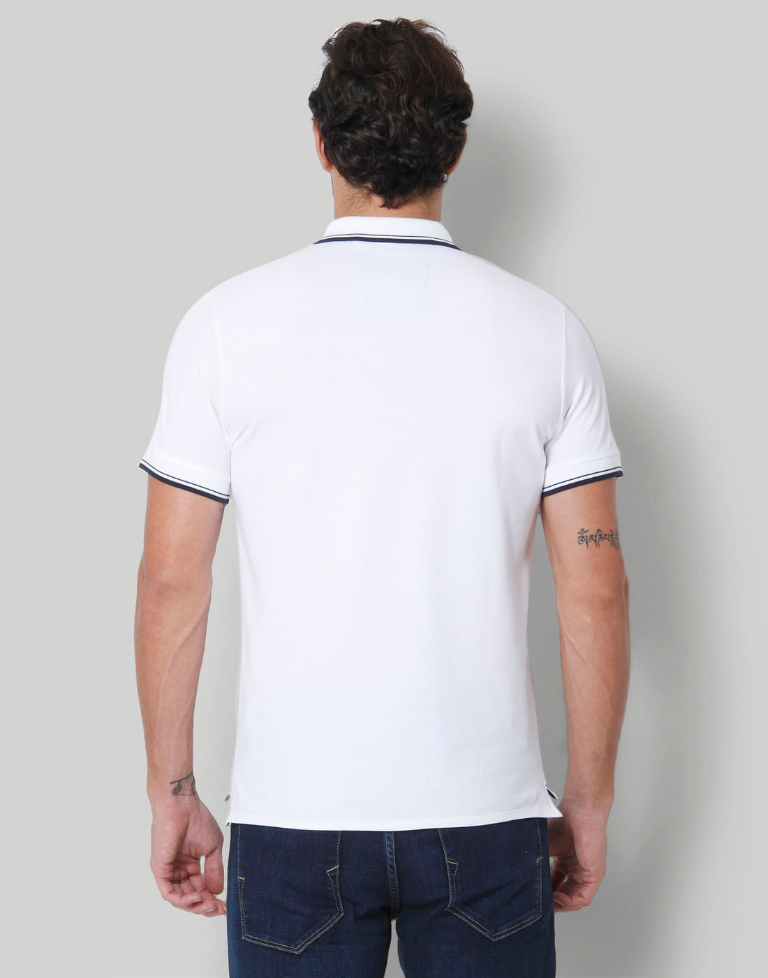 White Polo Neck T-Shirt