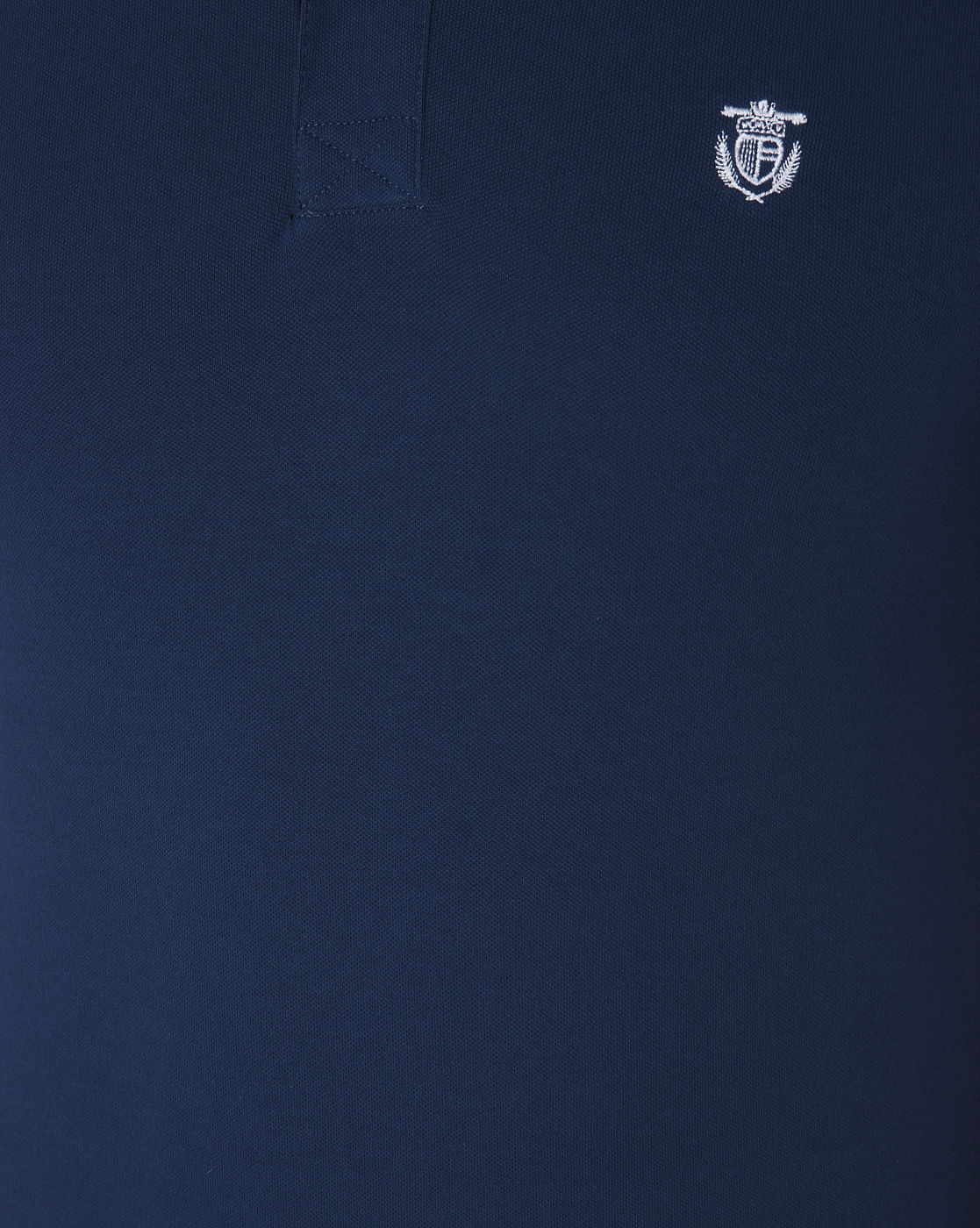 Blue Contrast Tipping Polo Neck T-Shirt