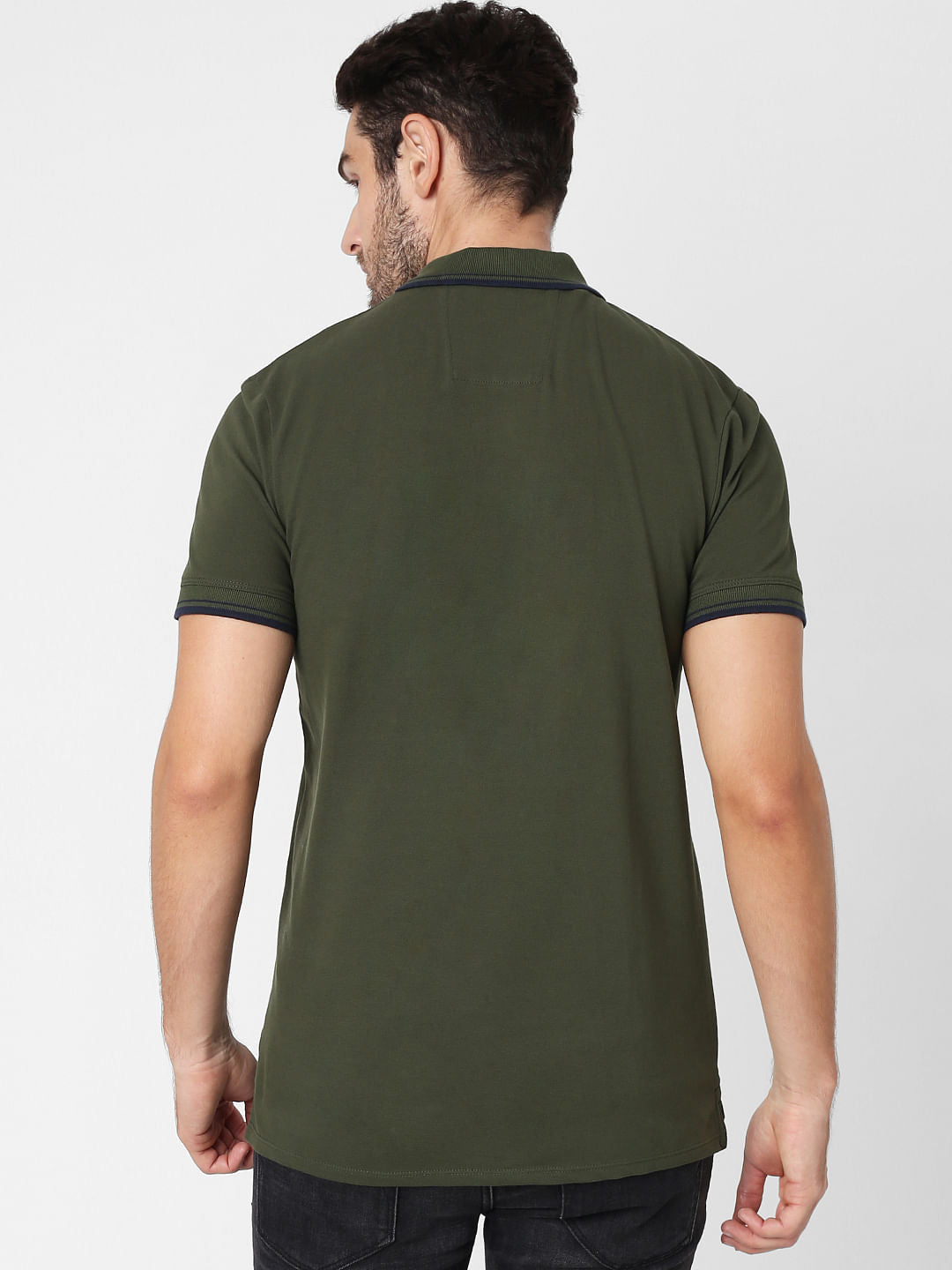 Olive Polo Neck T-Shirt