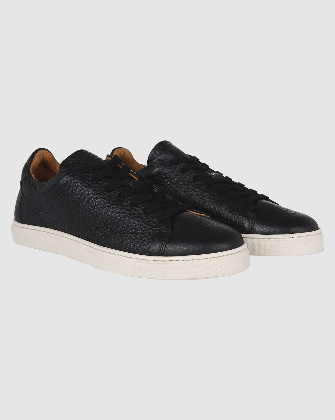 Black Leather Sneakers
