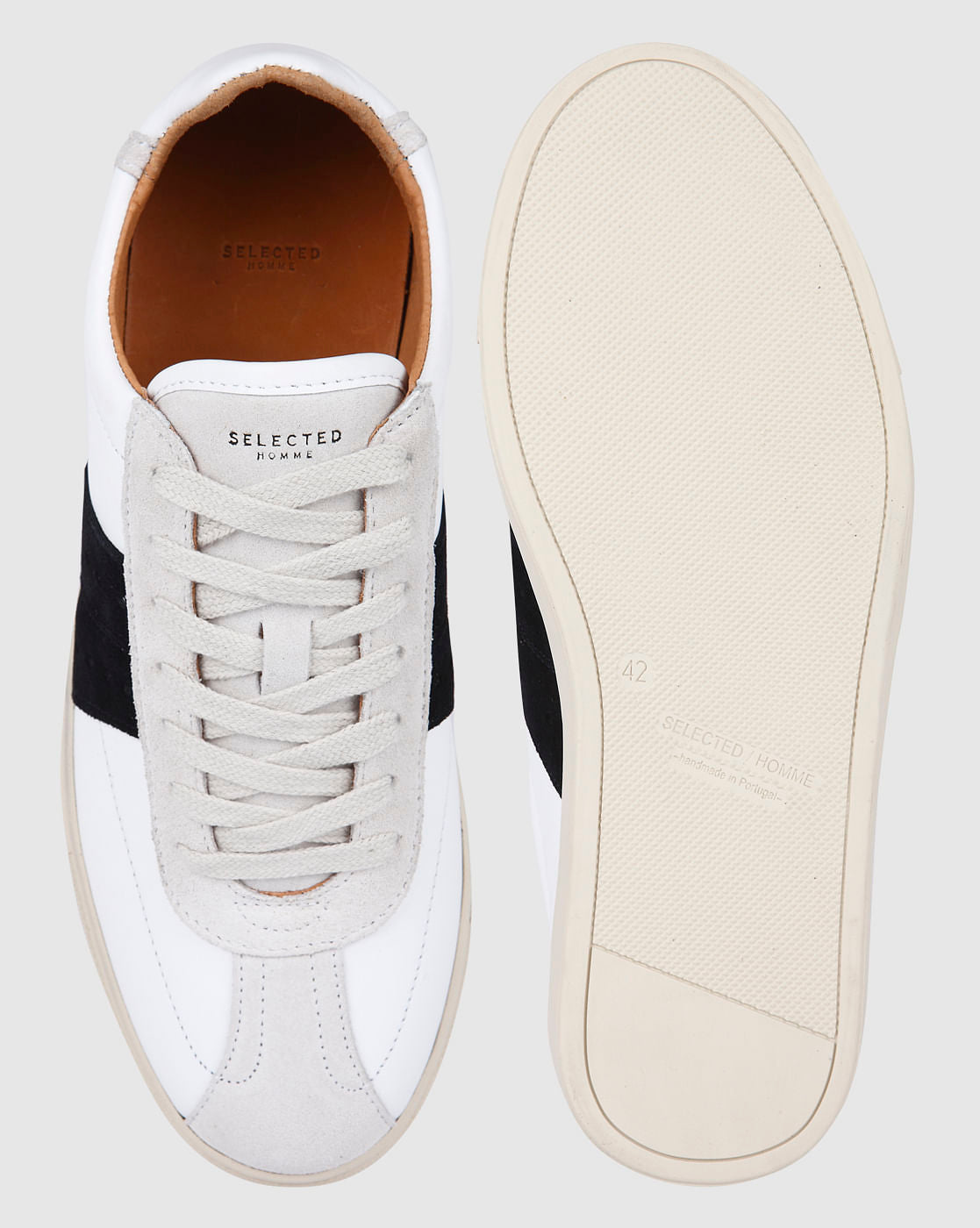 White Suede Patch Sneakers