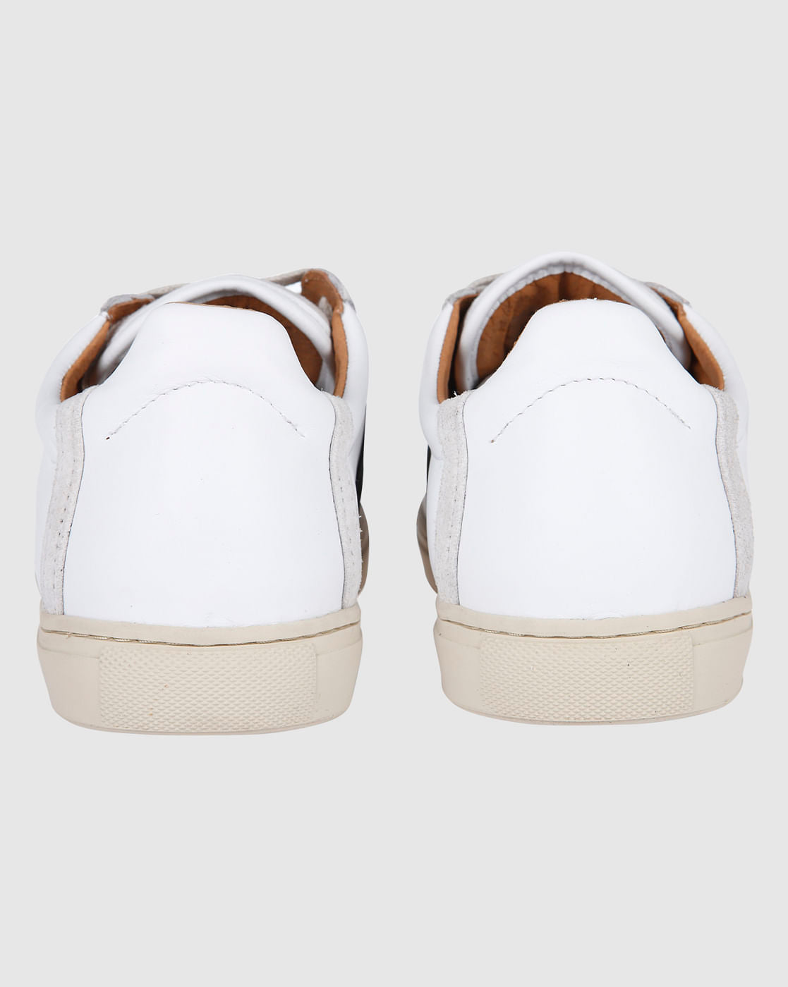 White Suede Patch Sneakers