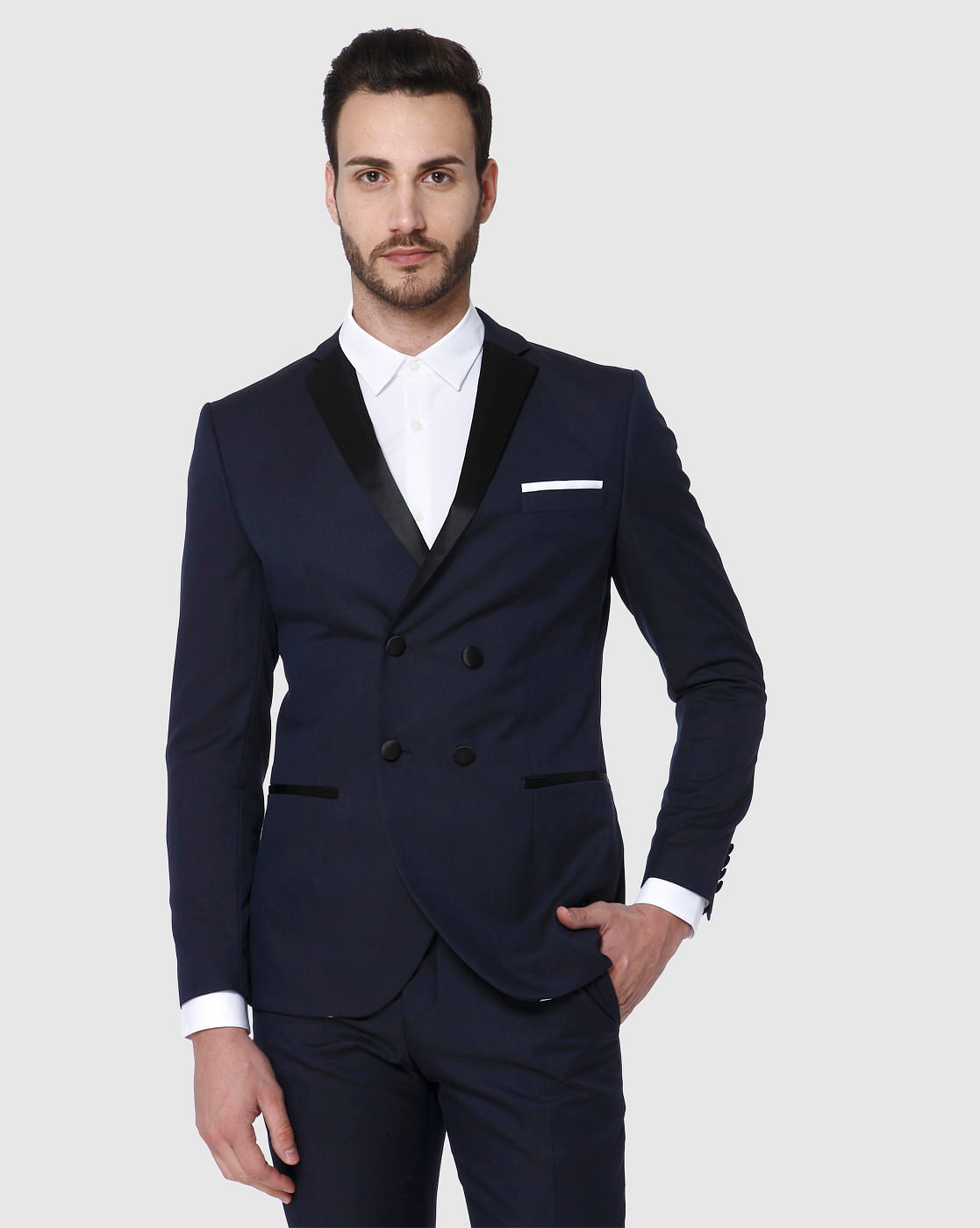 Navy Blue Slim Fit Formal Blazer