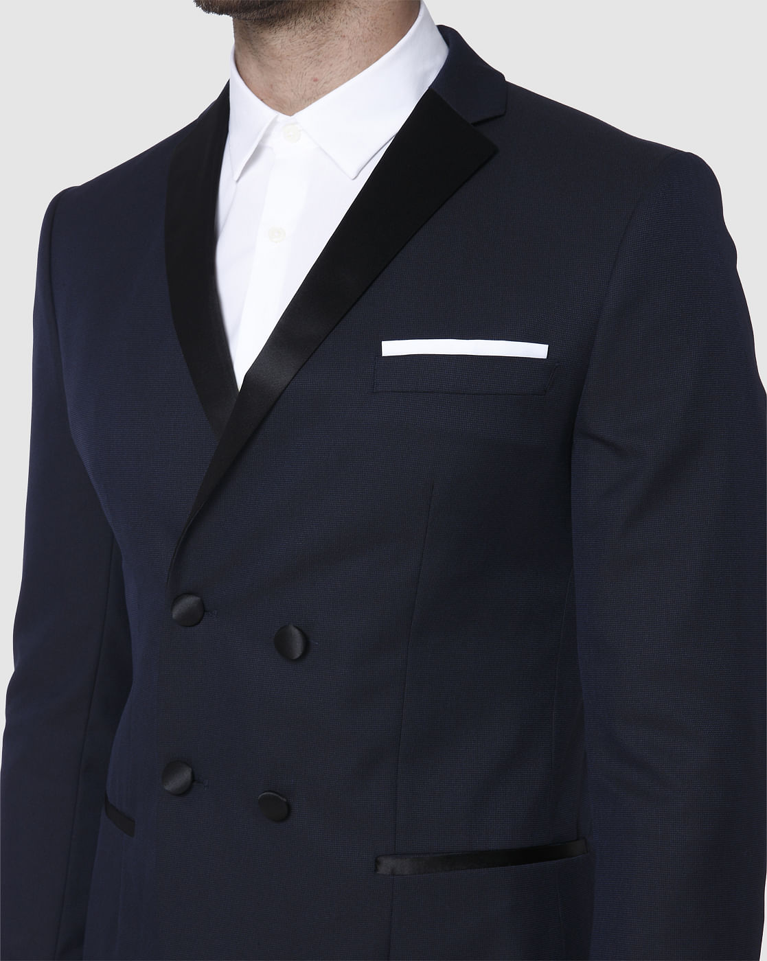 Navy Blue Slim Fit Formal Blazer