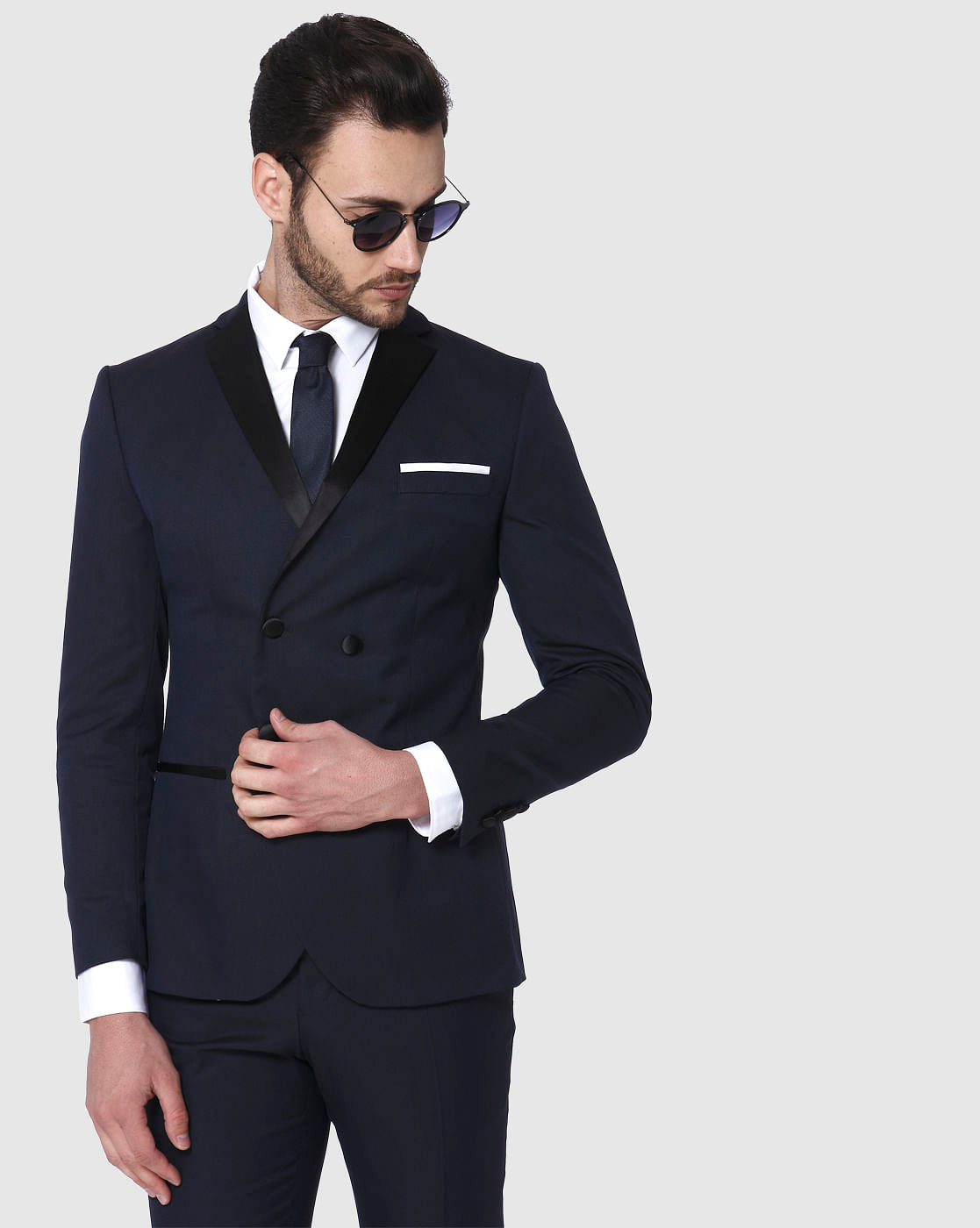 Navy Blue Slim Fit Formal Blazer