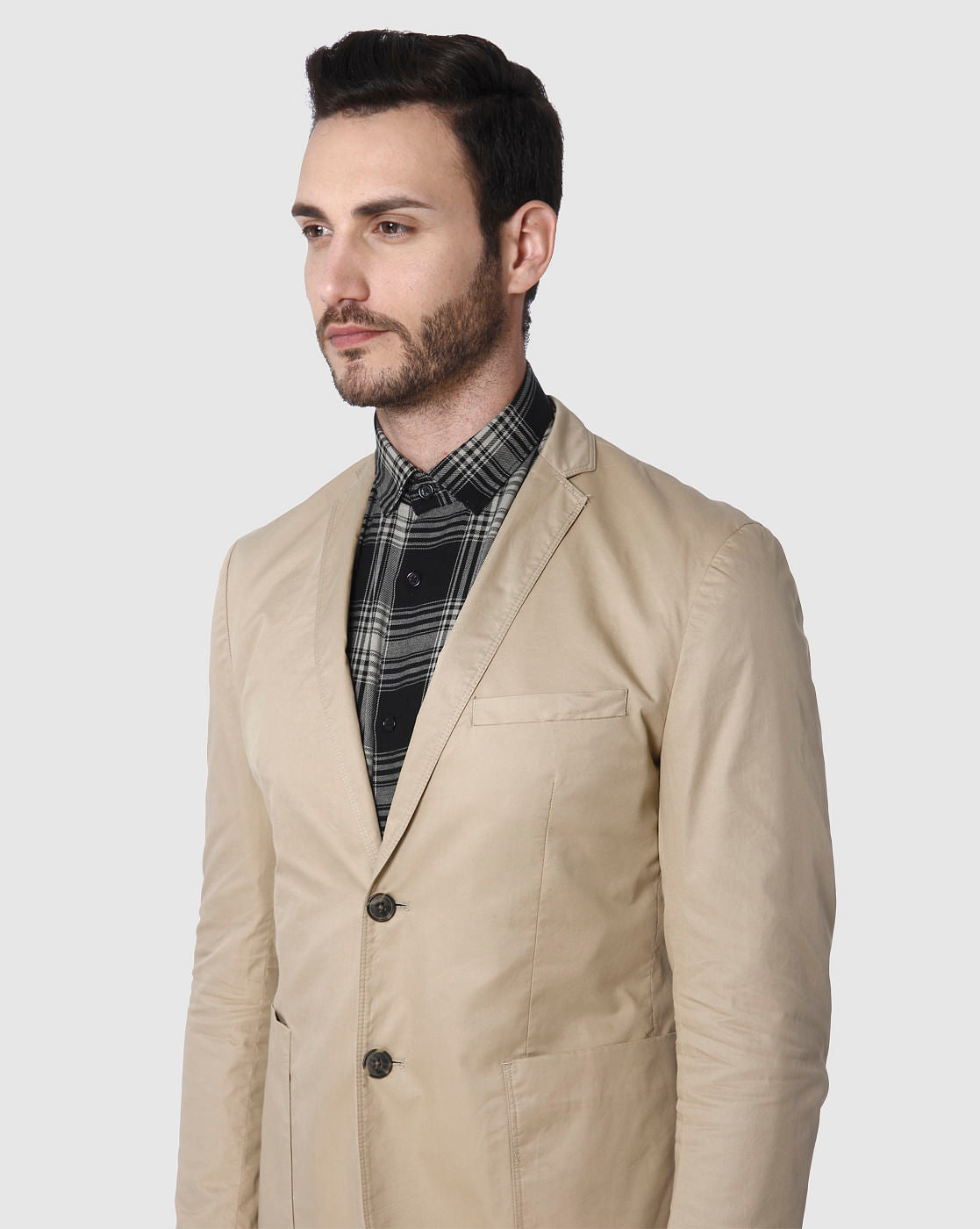 Beige Slim Fit Blazer