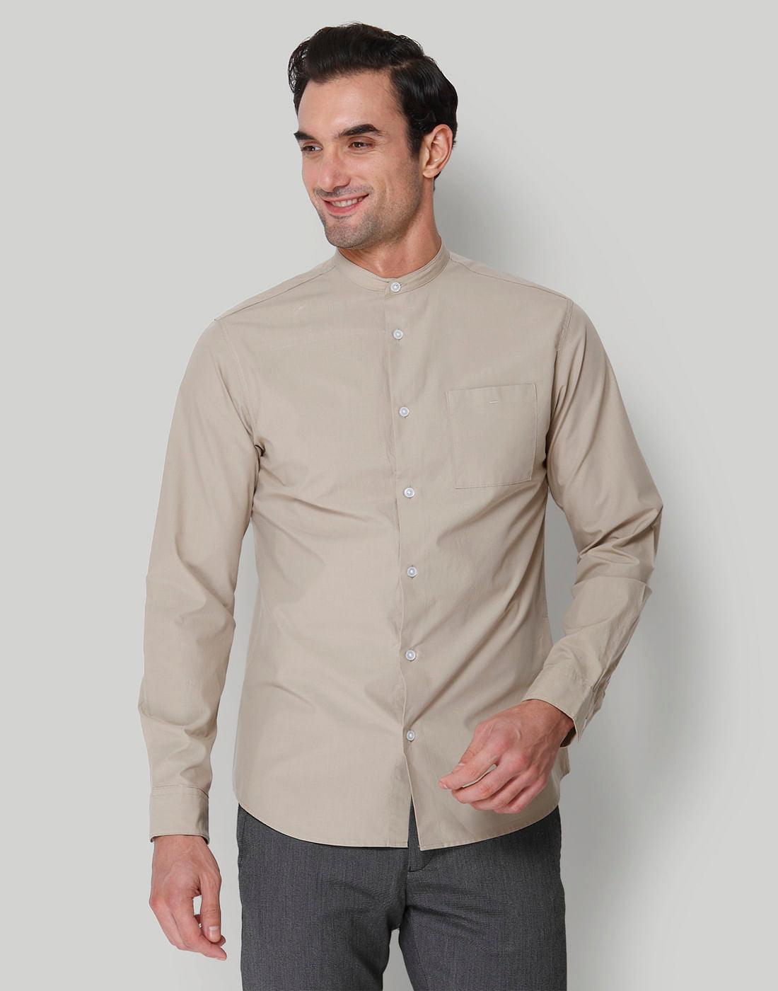 Beige Full Sleeves Shirt