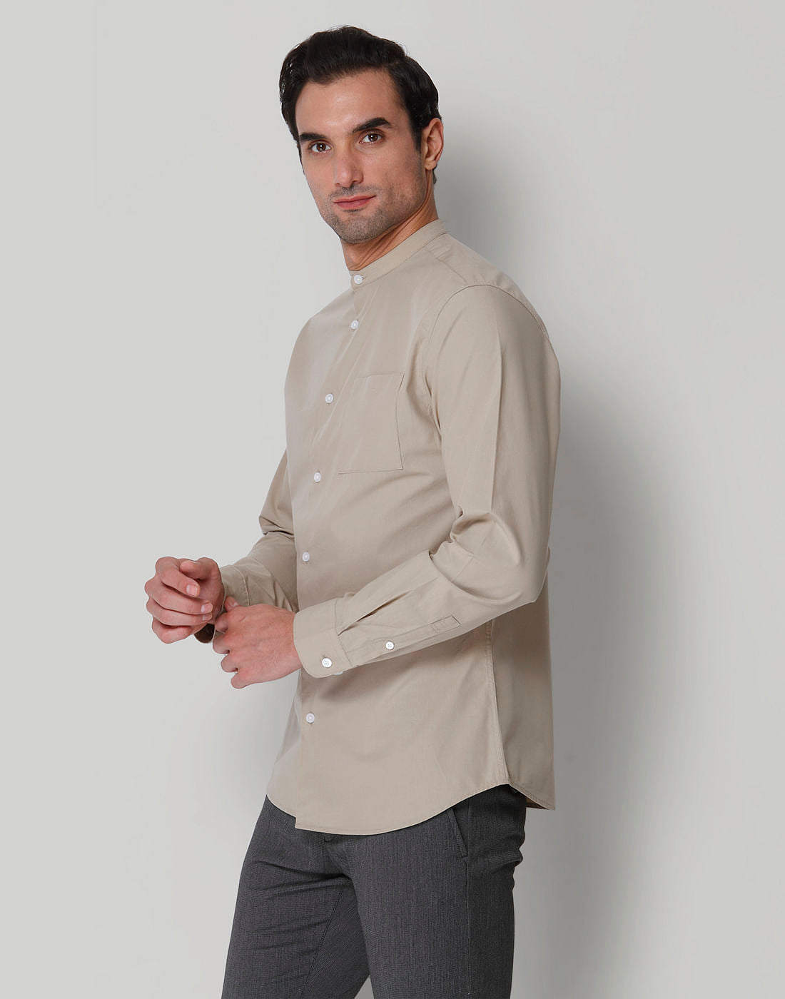 Beige Full Sleeves Shirt