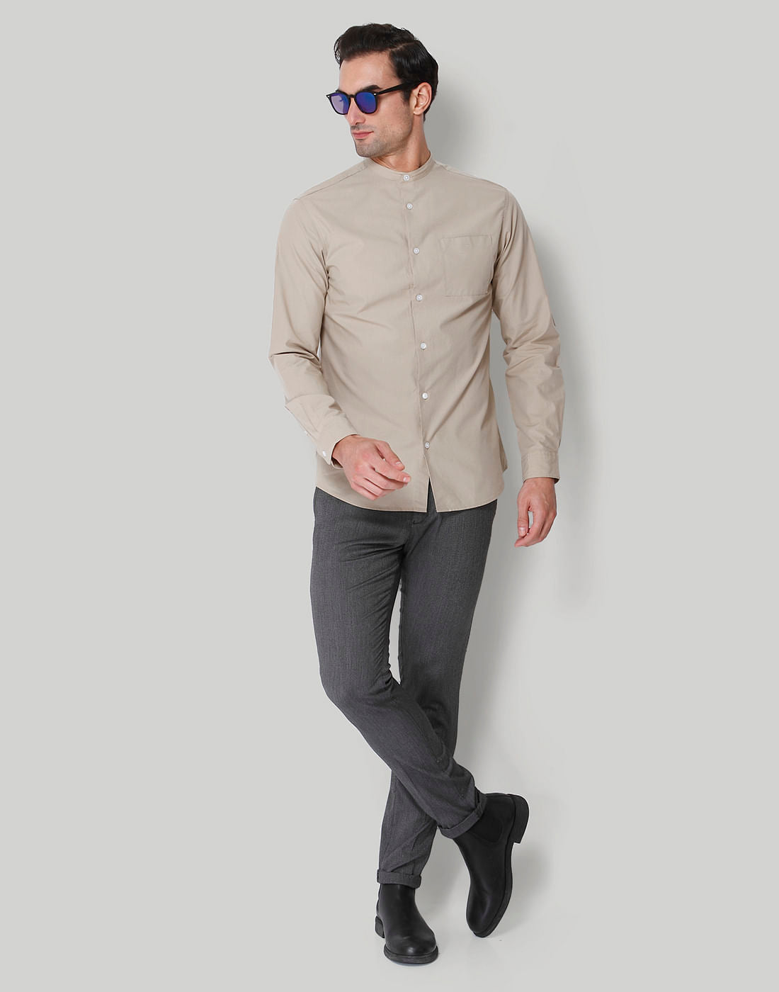 Beige Full Sleeves Shirt