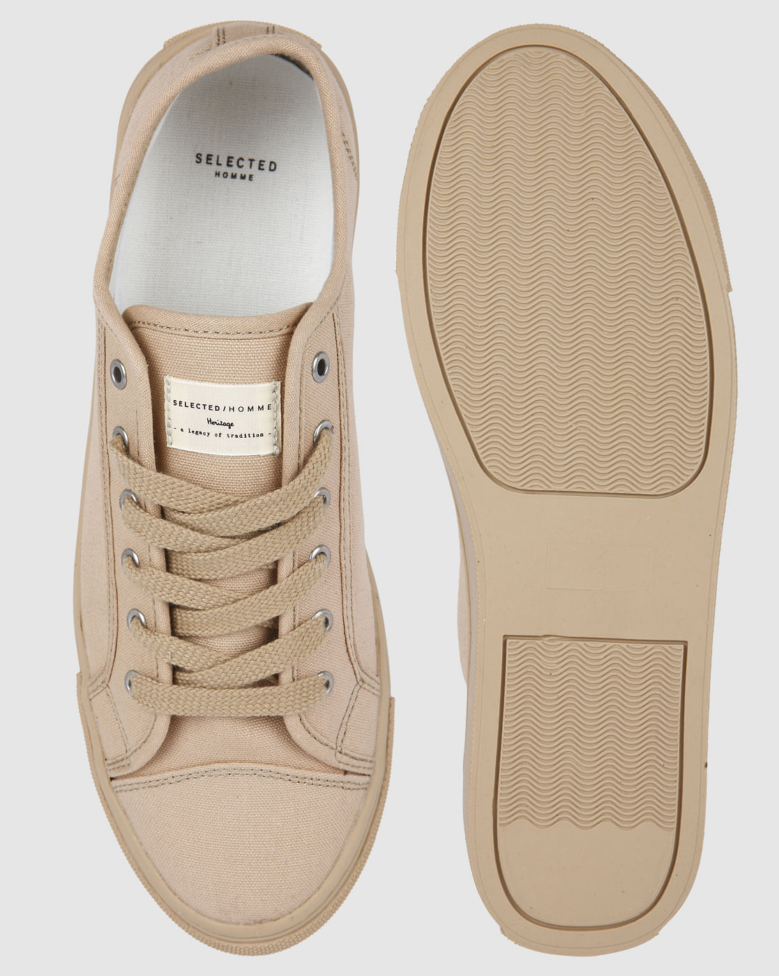 Beige Canvas Sneakers