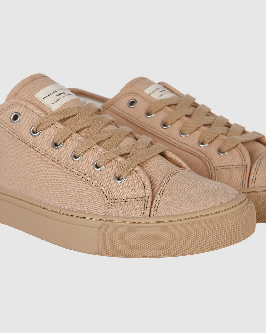 Beige Canvas Sneakers