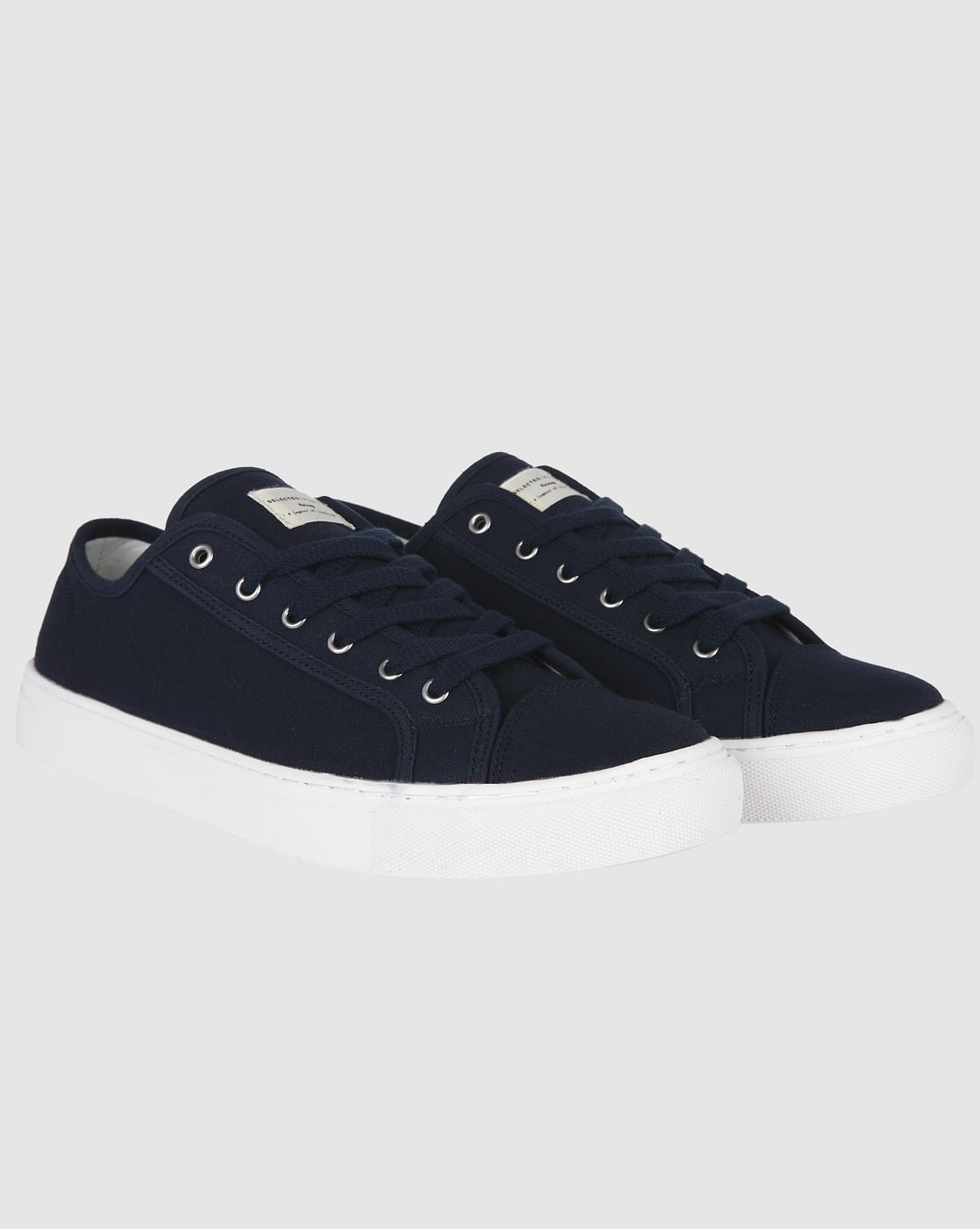 Navy Blue Canvas Sneakers