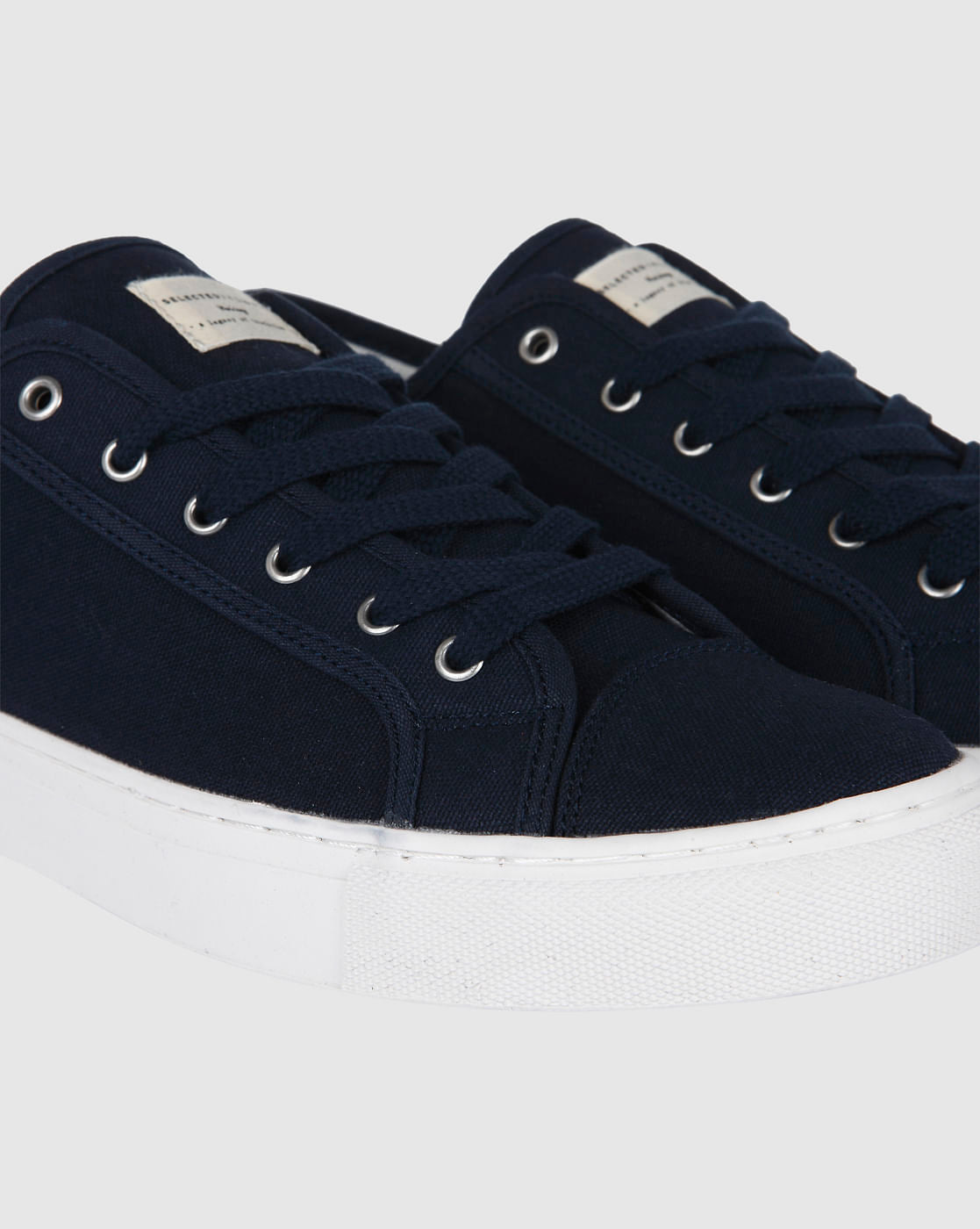 Navy Blue Canvas Sneakers