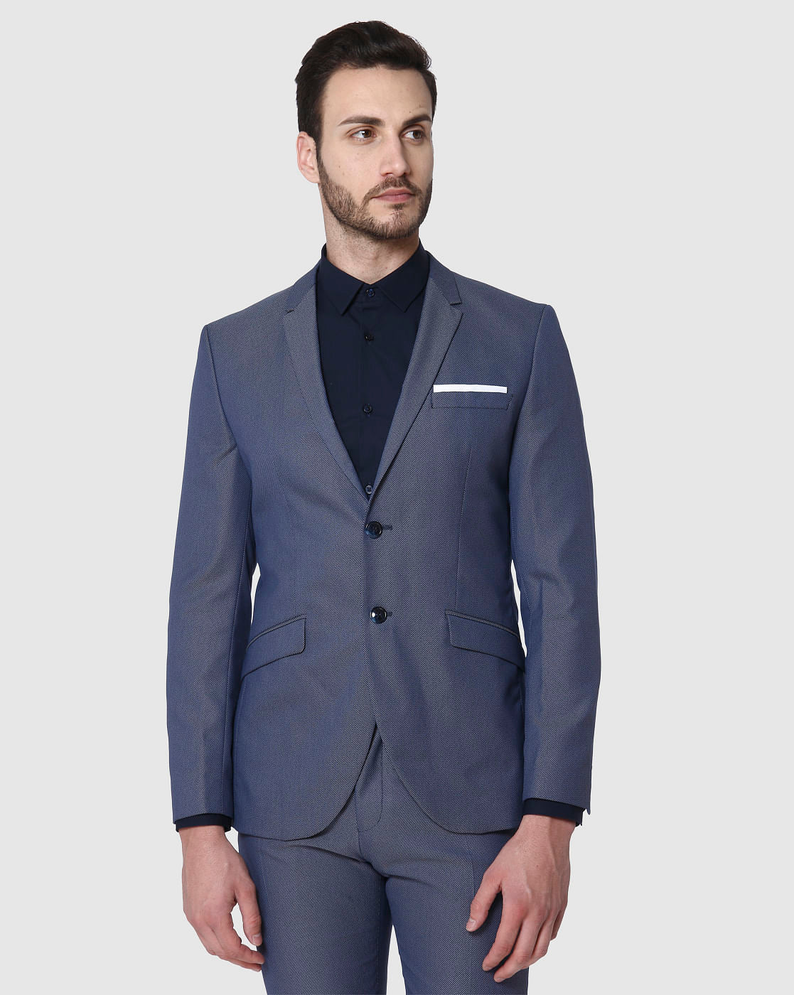 Blue Slim Fit Formal Blazer