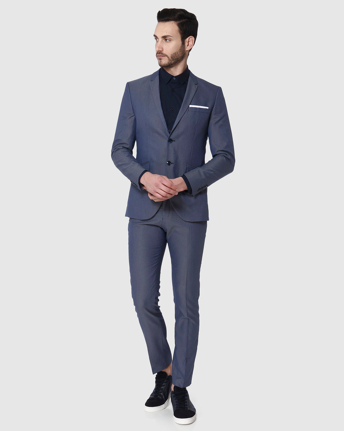 Blue Slim Fit Formal Blazer