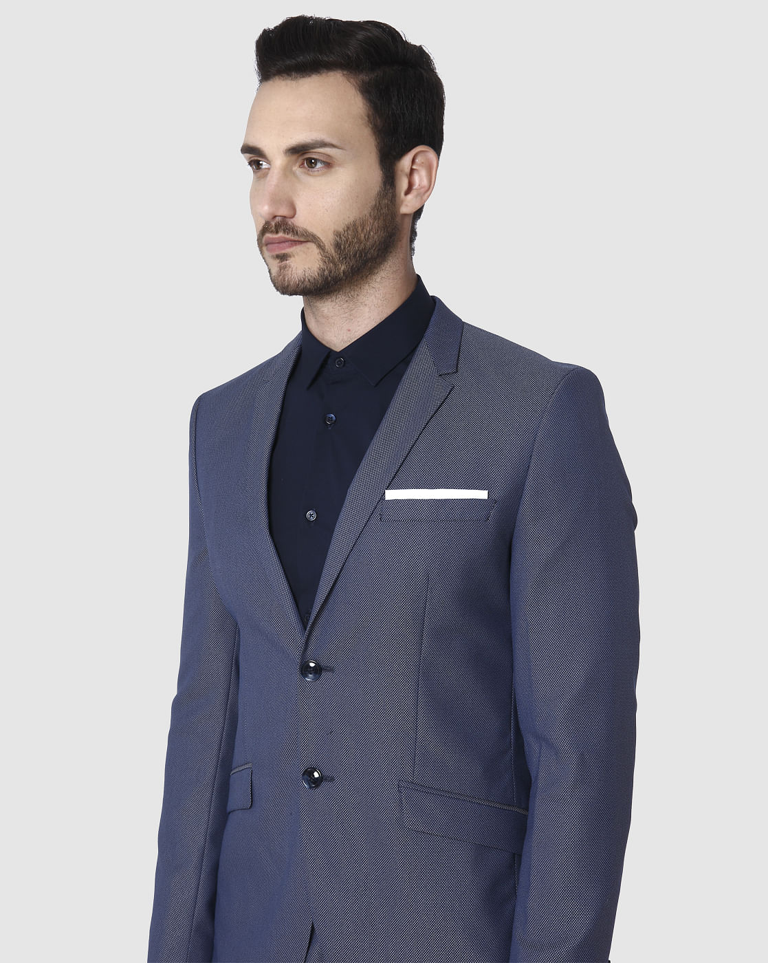 Blue Slim Fit Formal Blazer