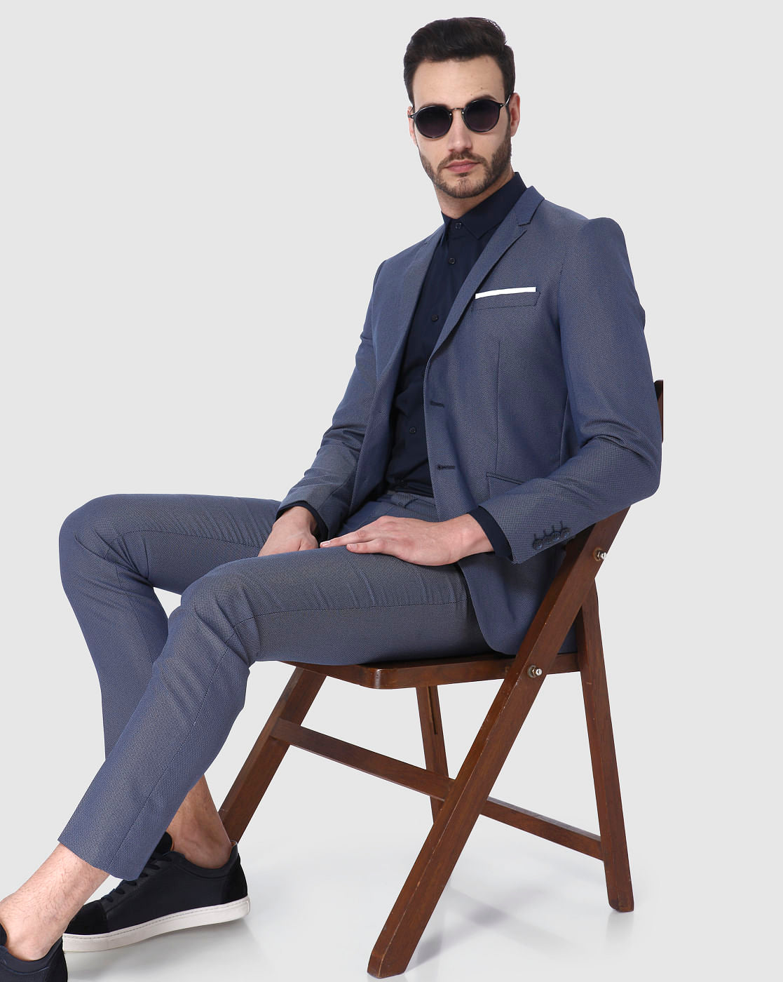 Blue Slim Fit Formal Blazer