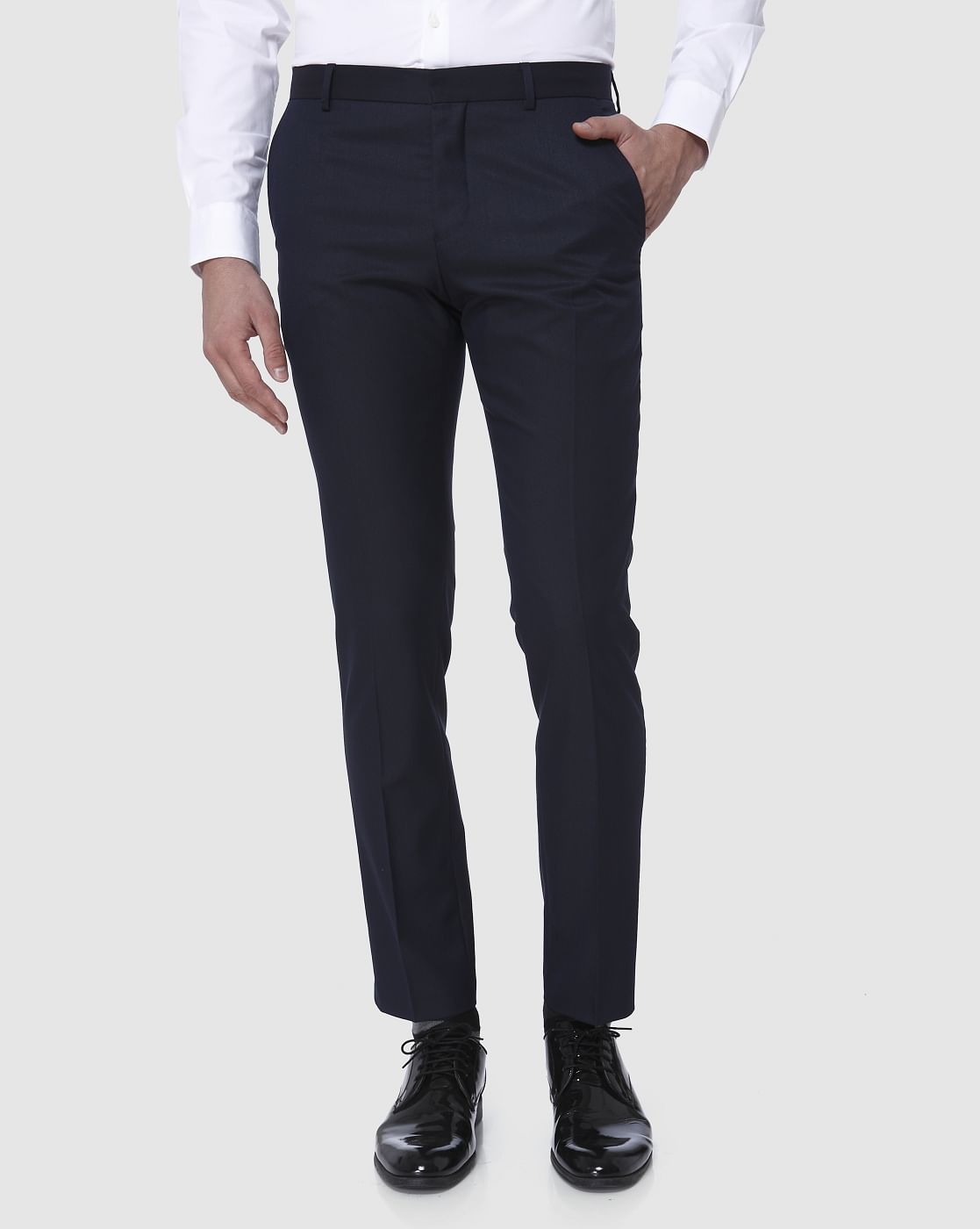 Navy Blue Formal Slim Fit Trousers