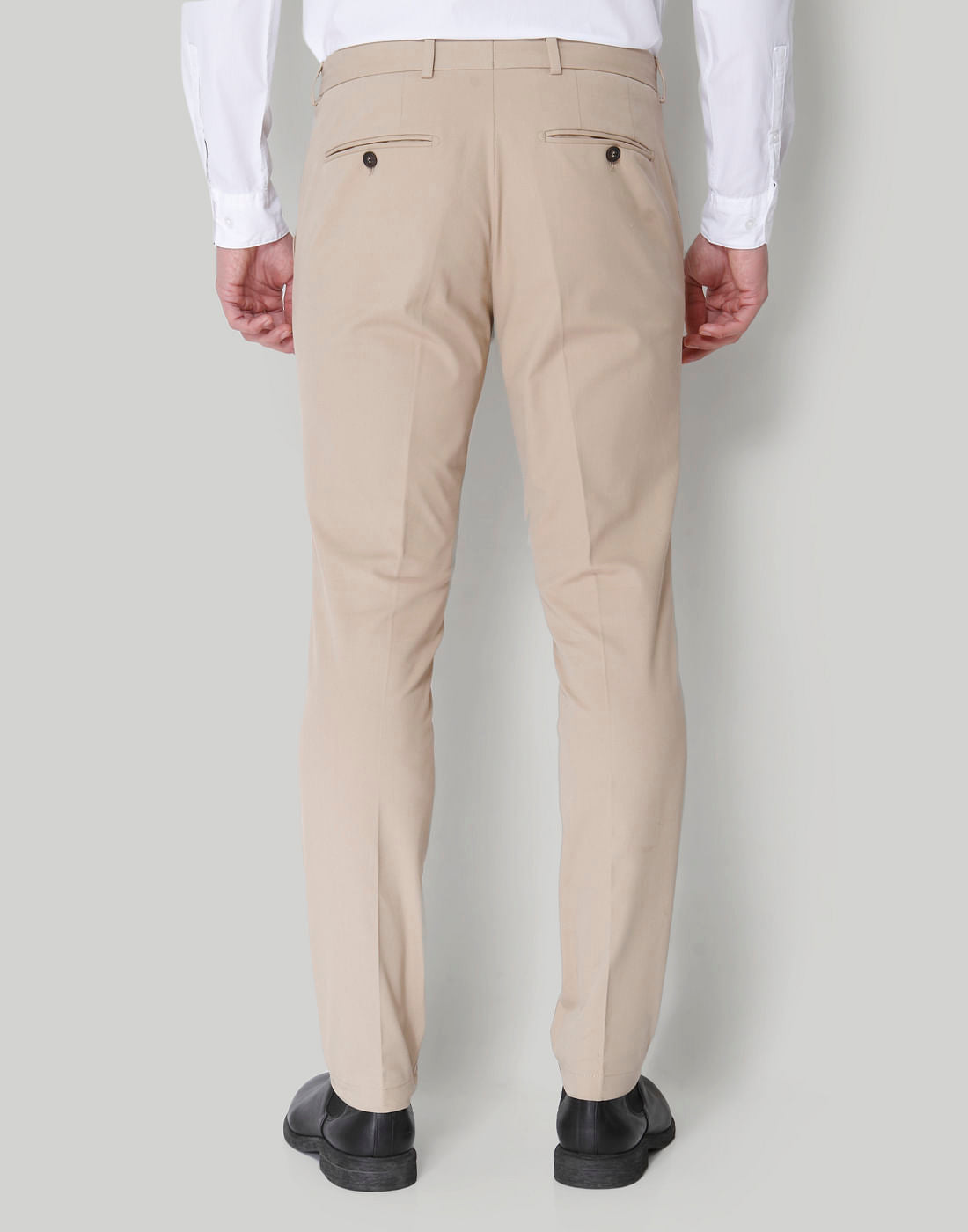 Beige Formal Trousers