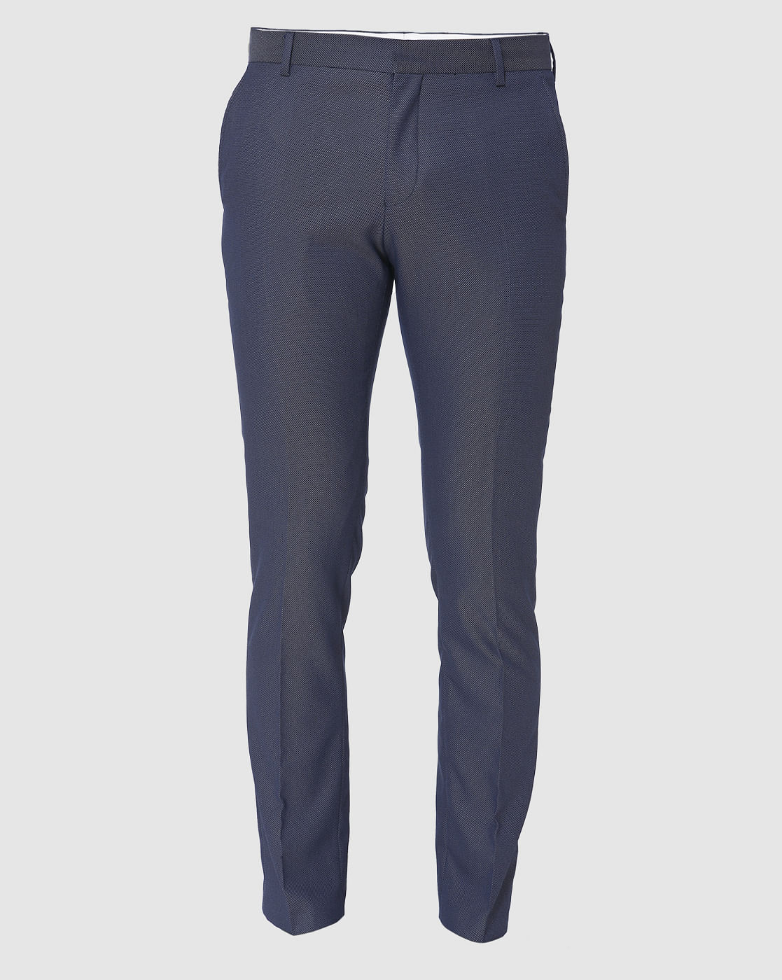 Blue Formal Slim Fit Trousers