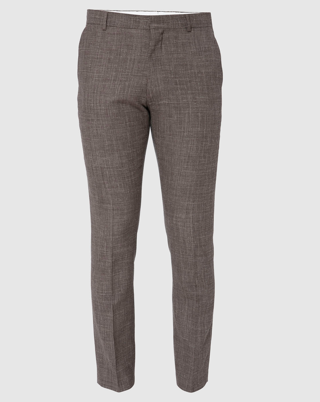 Brown Formal Slim Fit Trousers