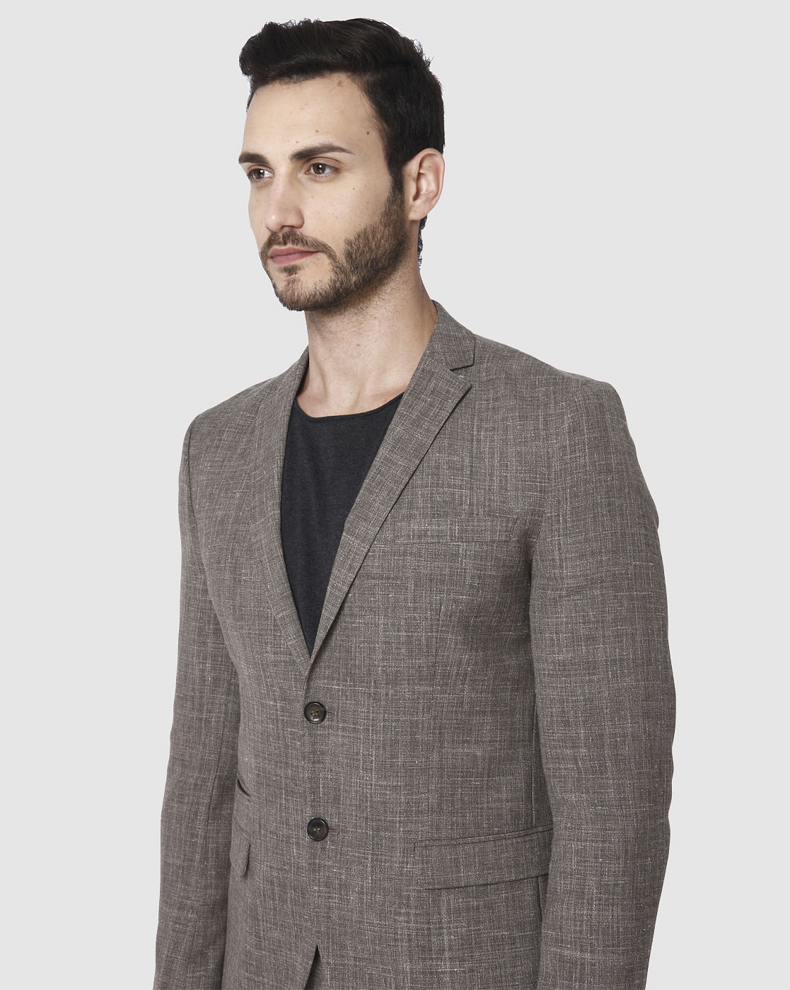 Brown Formal Slim Fit Blazer