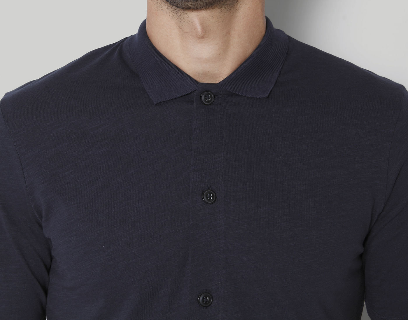 Blue Polo Neck T-Shirt