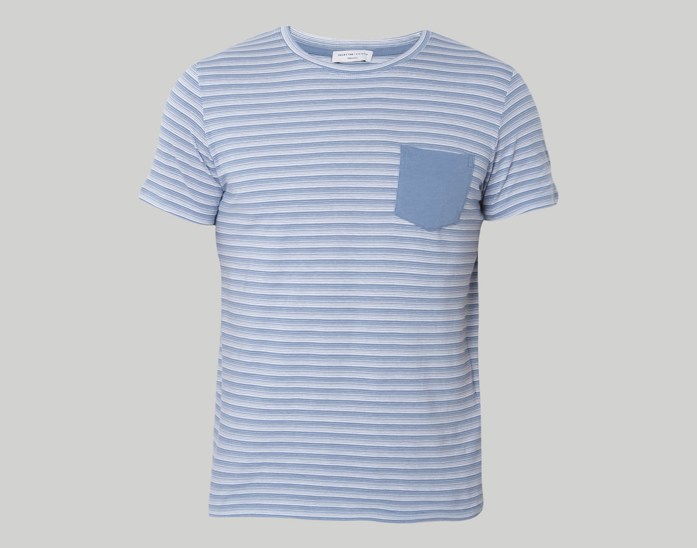 Blue Striped Crew Neck T-Shirt