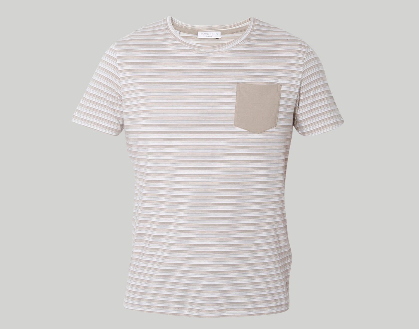 Brown Striped Crew Neck T-Shirt