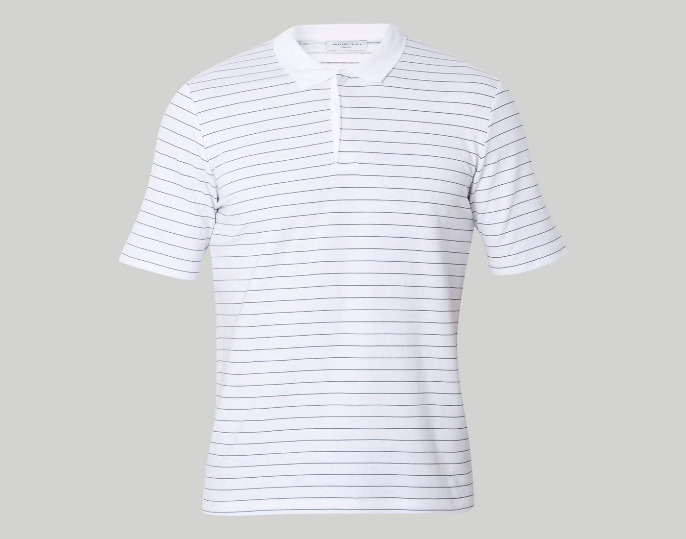 White Striped Polo Neck T-Shirt
