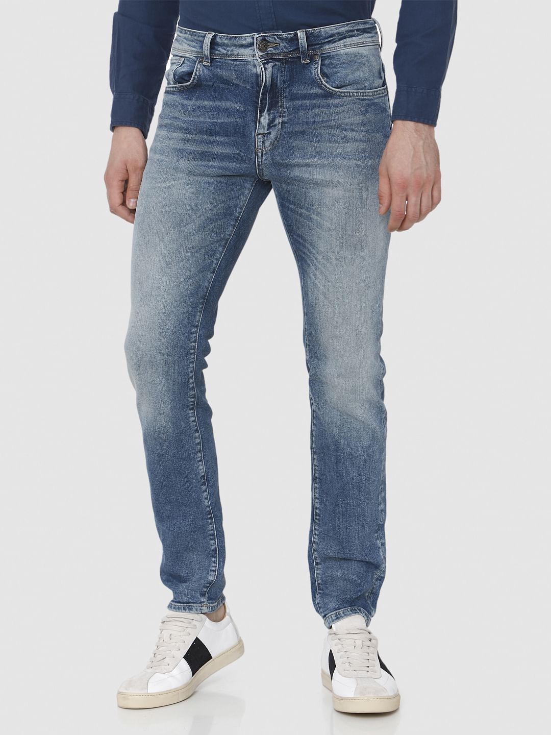 Blue Washed Leon Slim Fit Jeans