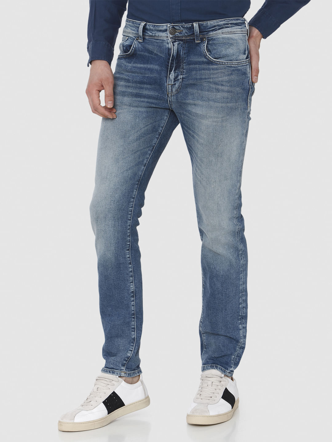 Blue Washed Leon Slim Fit Jeans