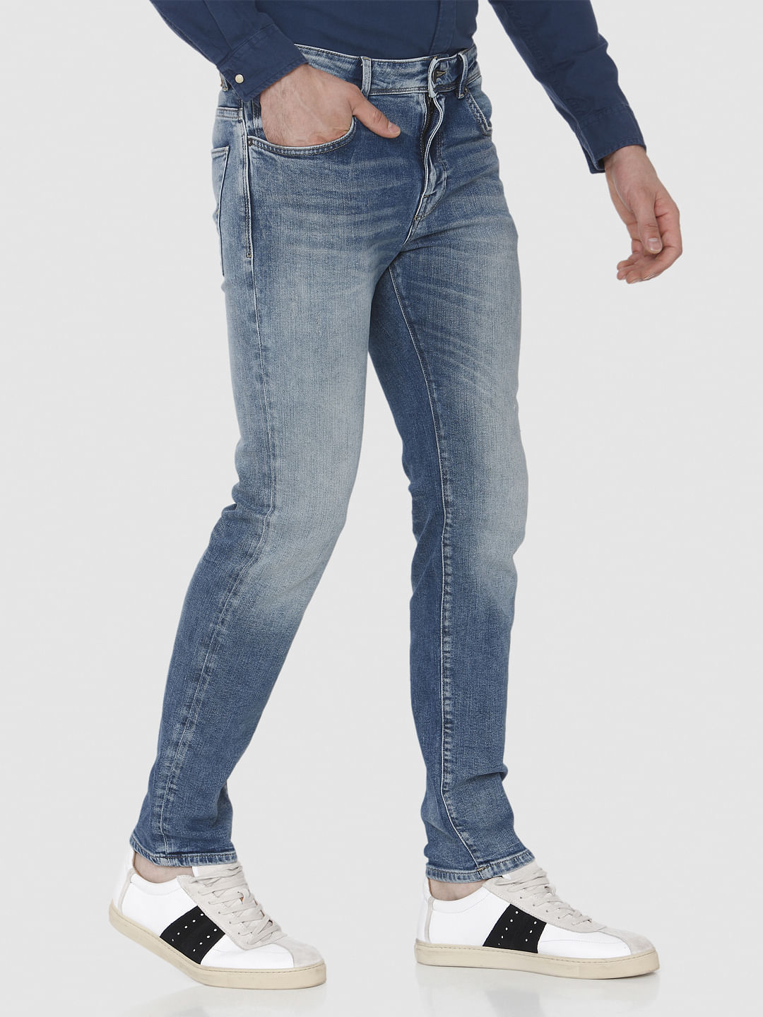 Blue Washed Leon Slim Fit Jeans
