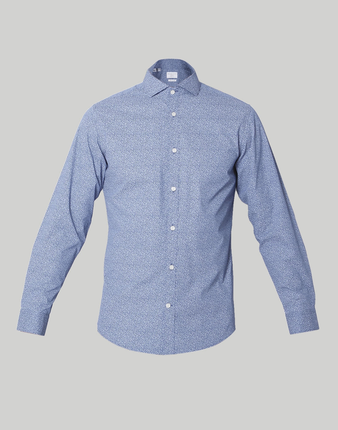 Blue Printed Full Sleeves Shirt