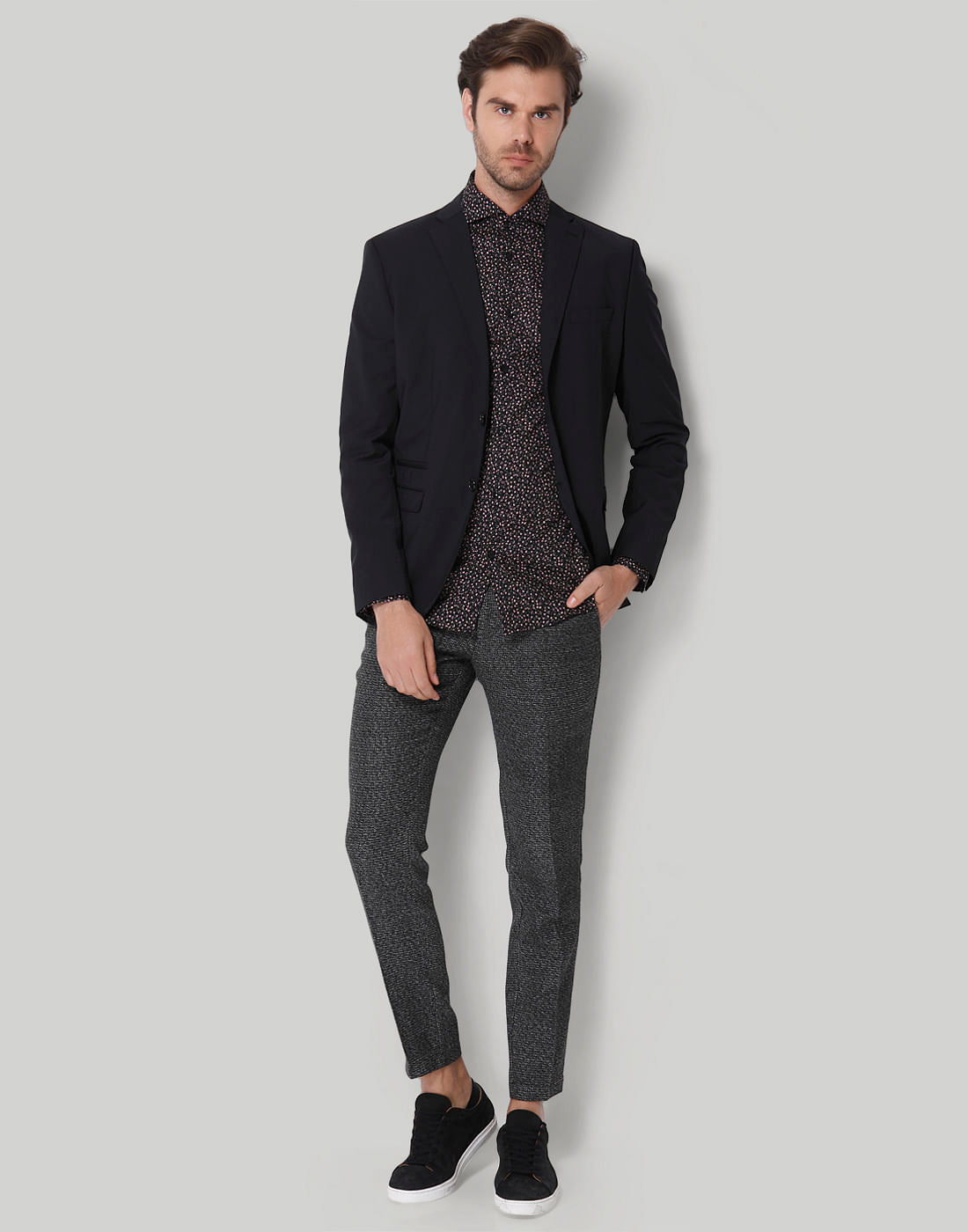 Black Printed Full Sleeves Shirt