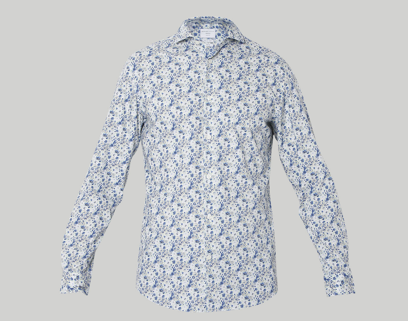 White Printed Full Sleeves Shirt