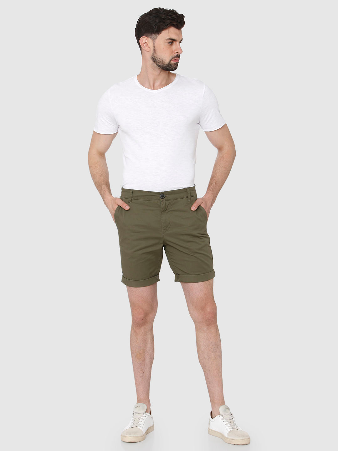 Olive Green Chino Shorts
