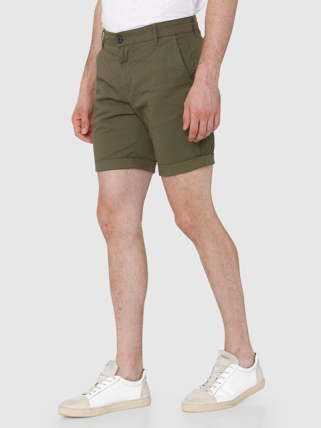 Olive Green Chino Shorts