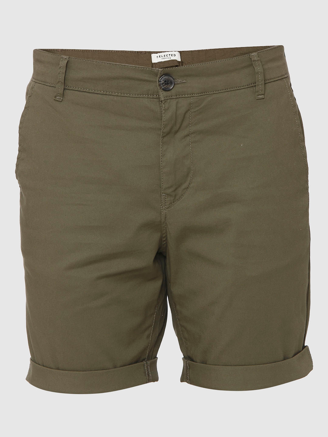 Olive Green Chino Shorts