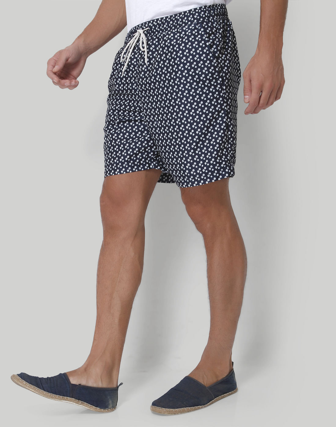 Dark Blue Printed Swimshorts