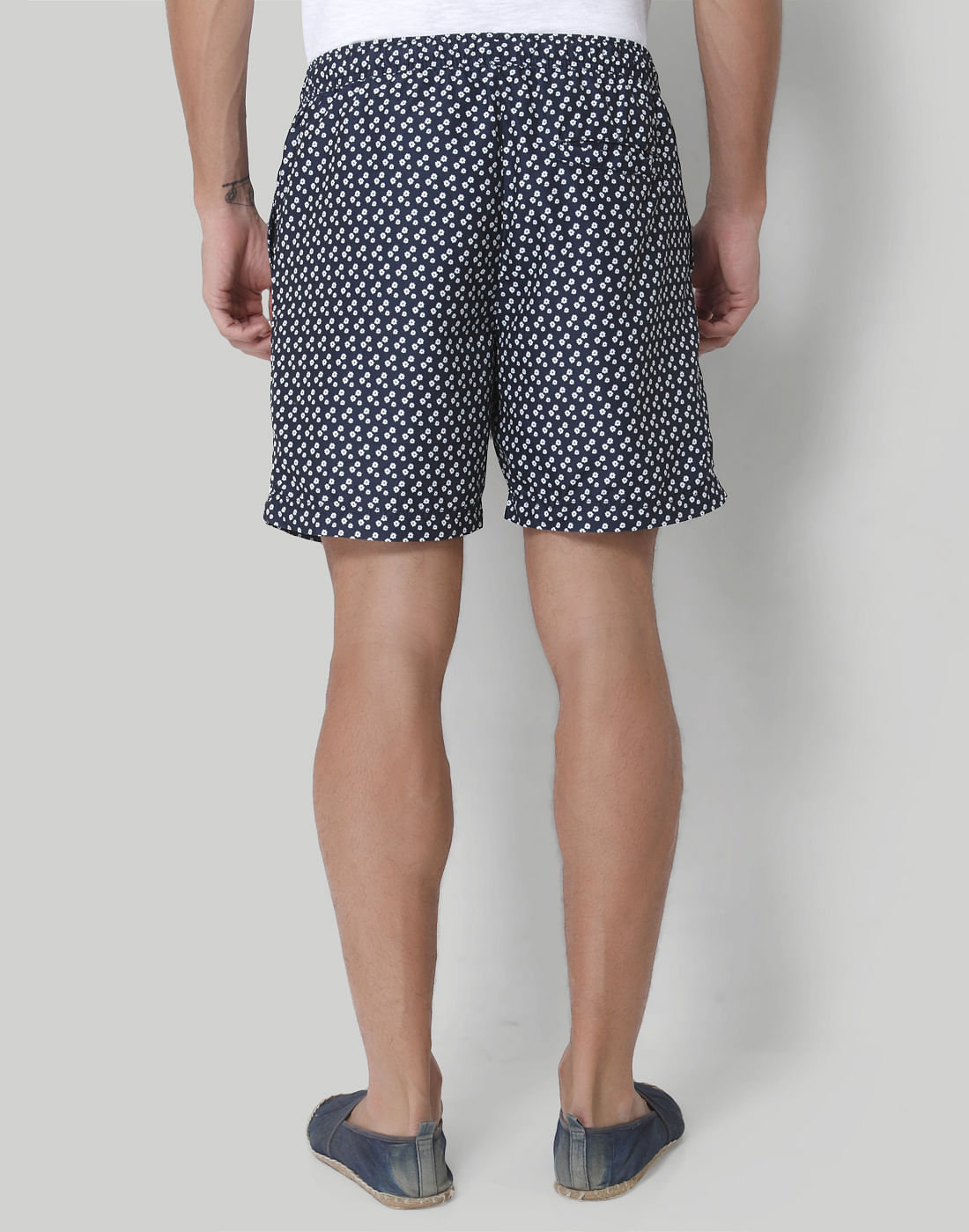 Dark Blue Printed Swimshorts