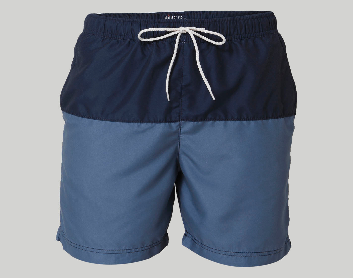 Dark Blue Colour Blocked Swimshorts