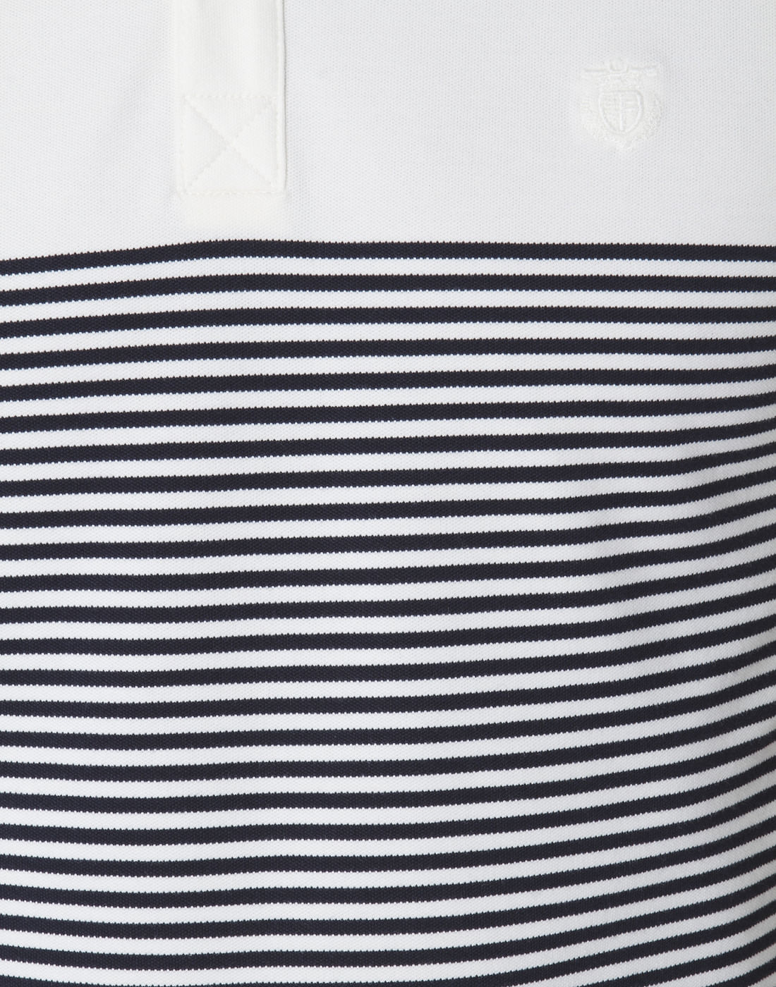 White Striped Polo Neck T-Shirt