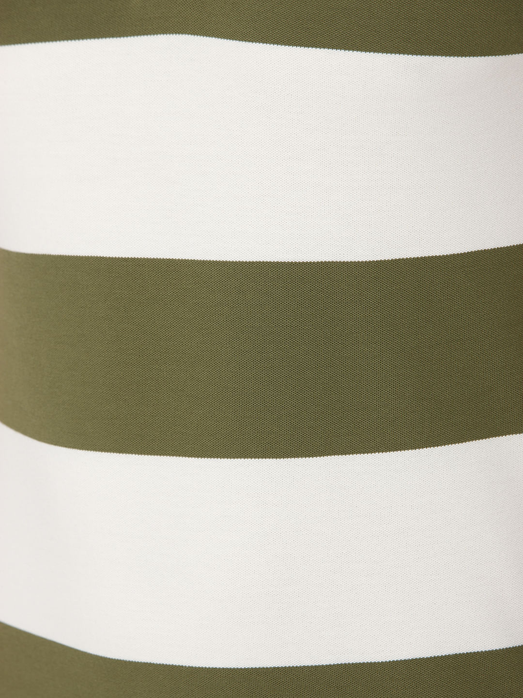Green Striped Polo Neck T-Shirt