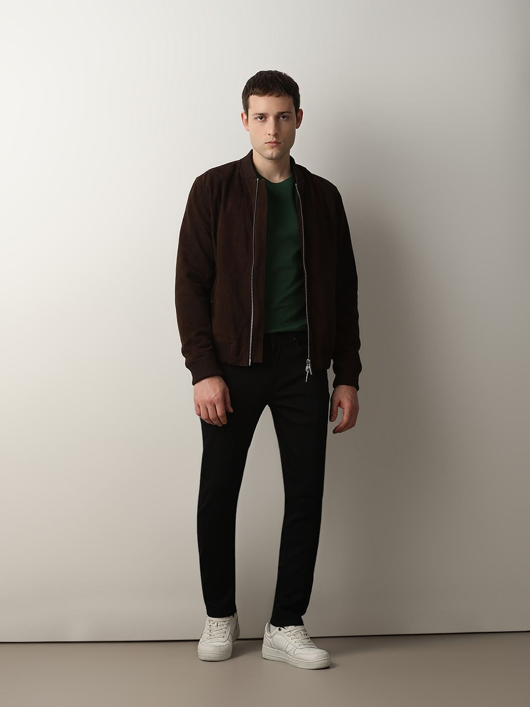 Black Mid Rise Leon Slim Fit Jeans