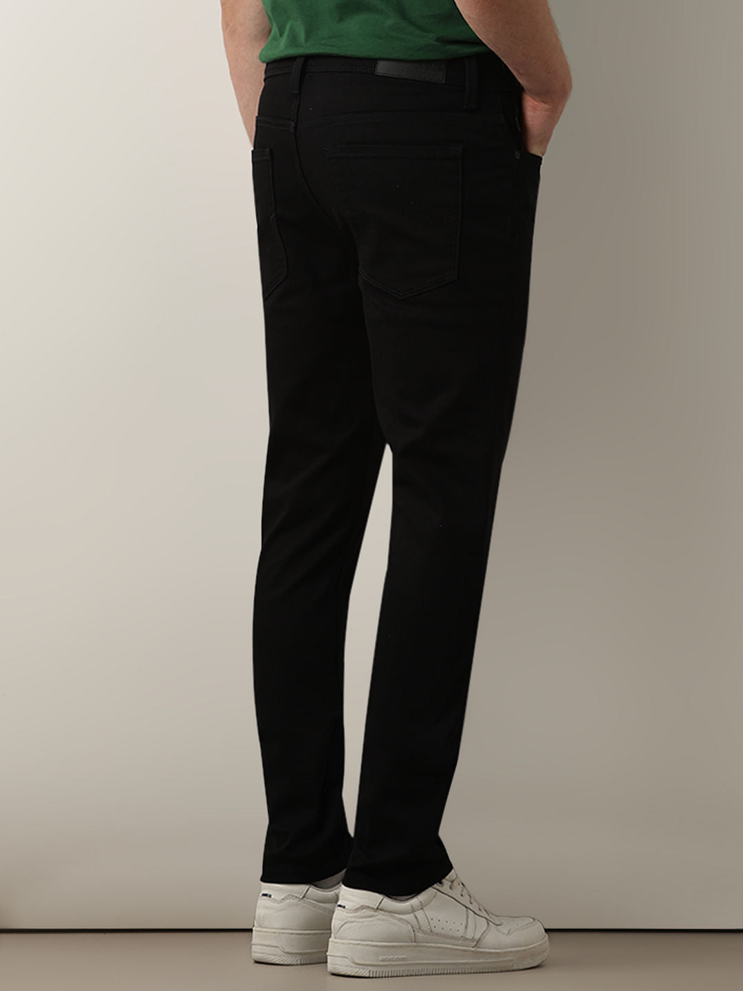 Black Mid Rise Leon Slim Fit Jeans