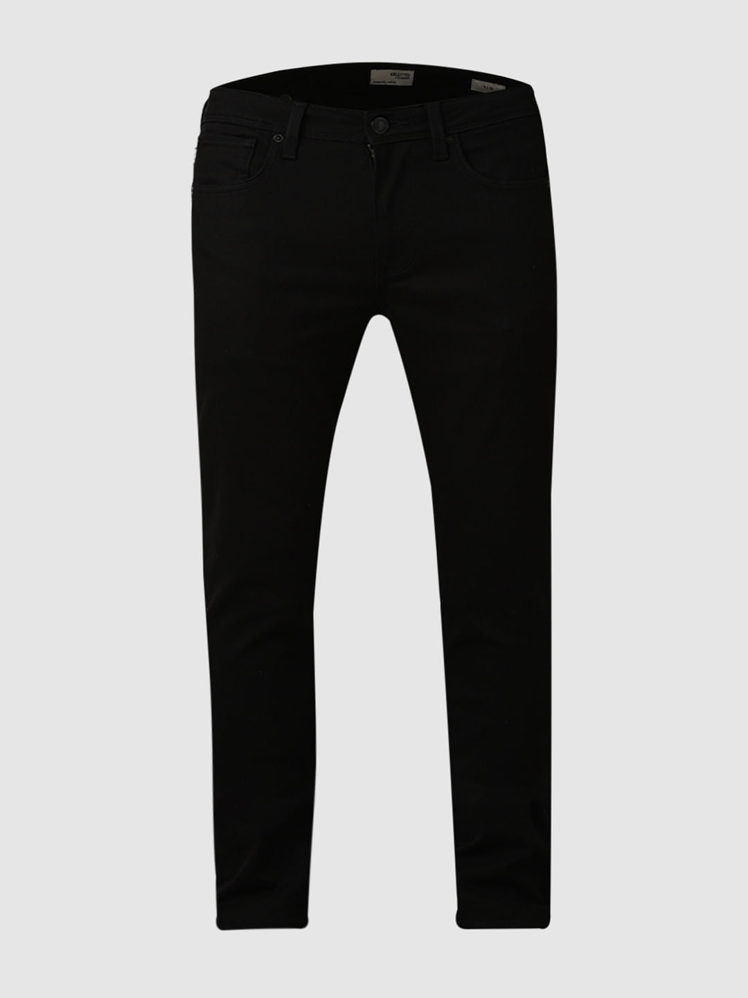 Black Mid Rise Leon Slim Fit Jeans