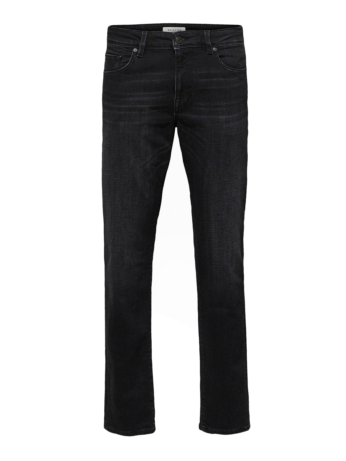 Black Mid Rise Scott Straight Fit Jeans