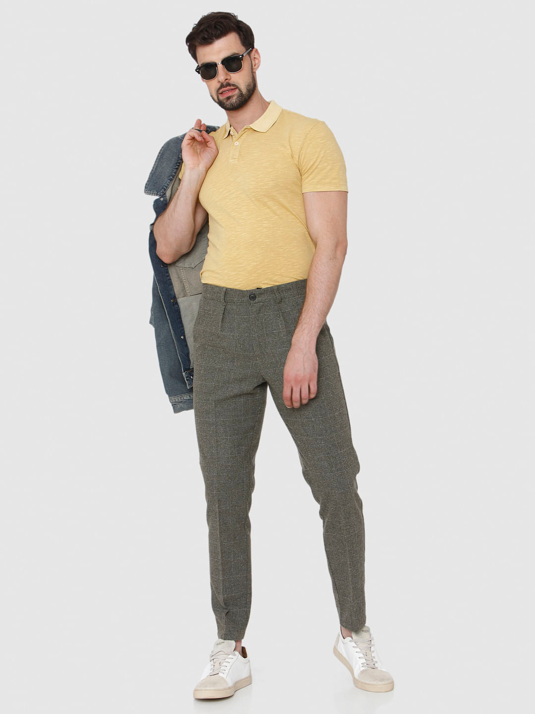 Yellow Overdyed Polo Neck T-Shirt